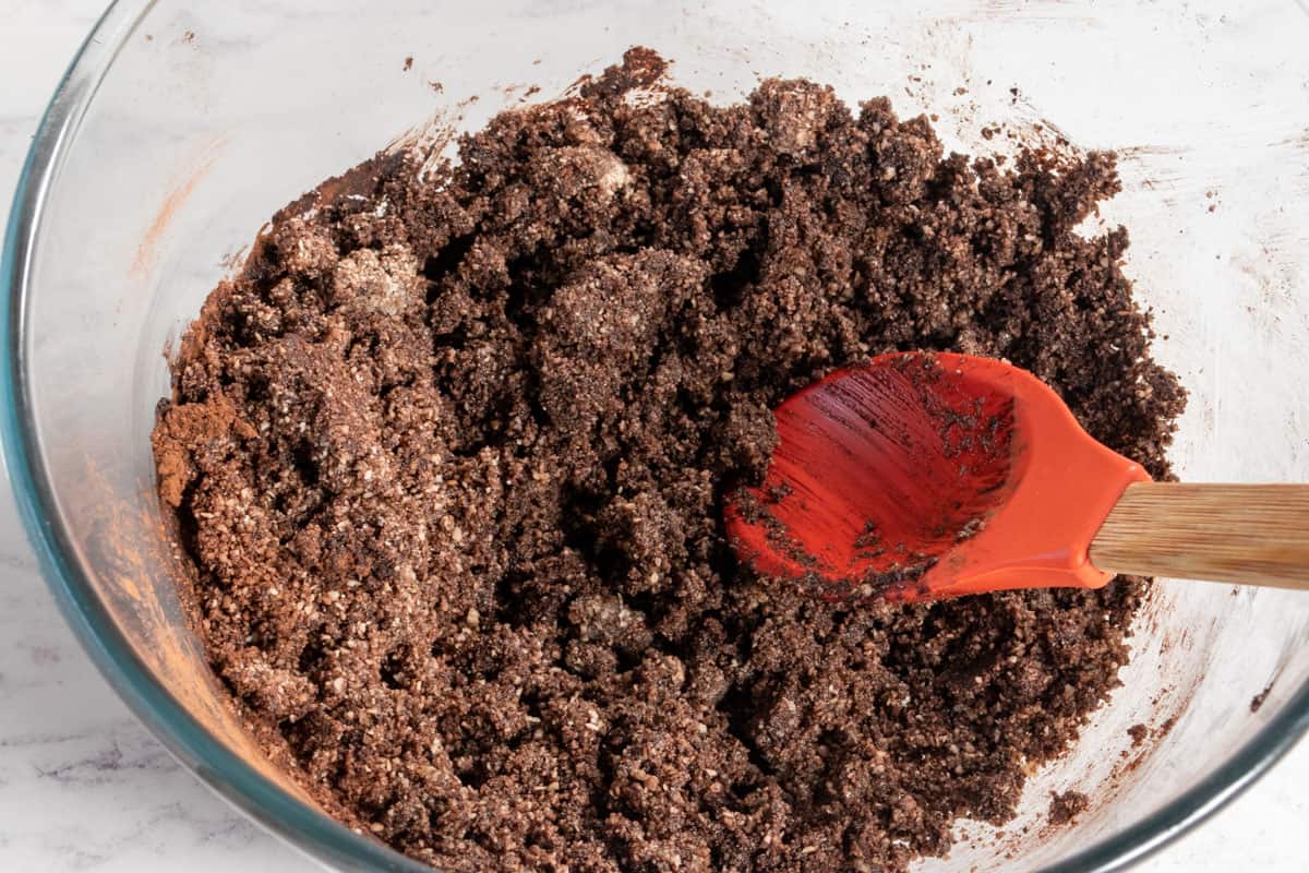 The base ingredients combined inside a large bowl. 